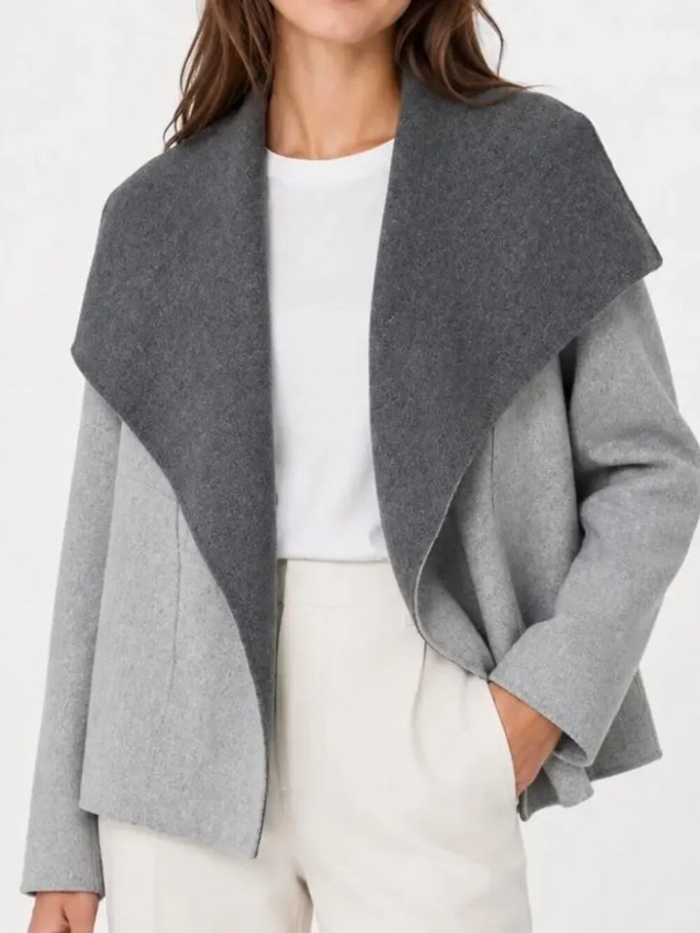 Soia & Kyo Wool-Blend Jacket (Gray) M